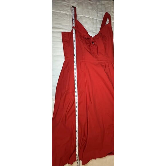 COLOR ME COURTNEY Red Coco Poplin Flirty Dress with Pockets Women's SIZE 4 - Picture 6 of 13
